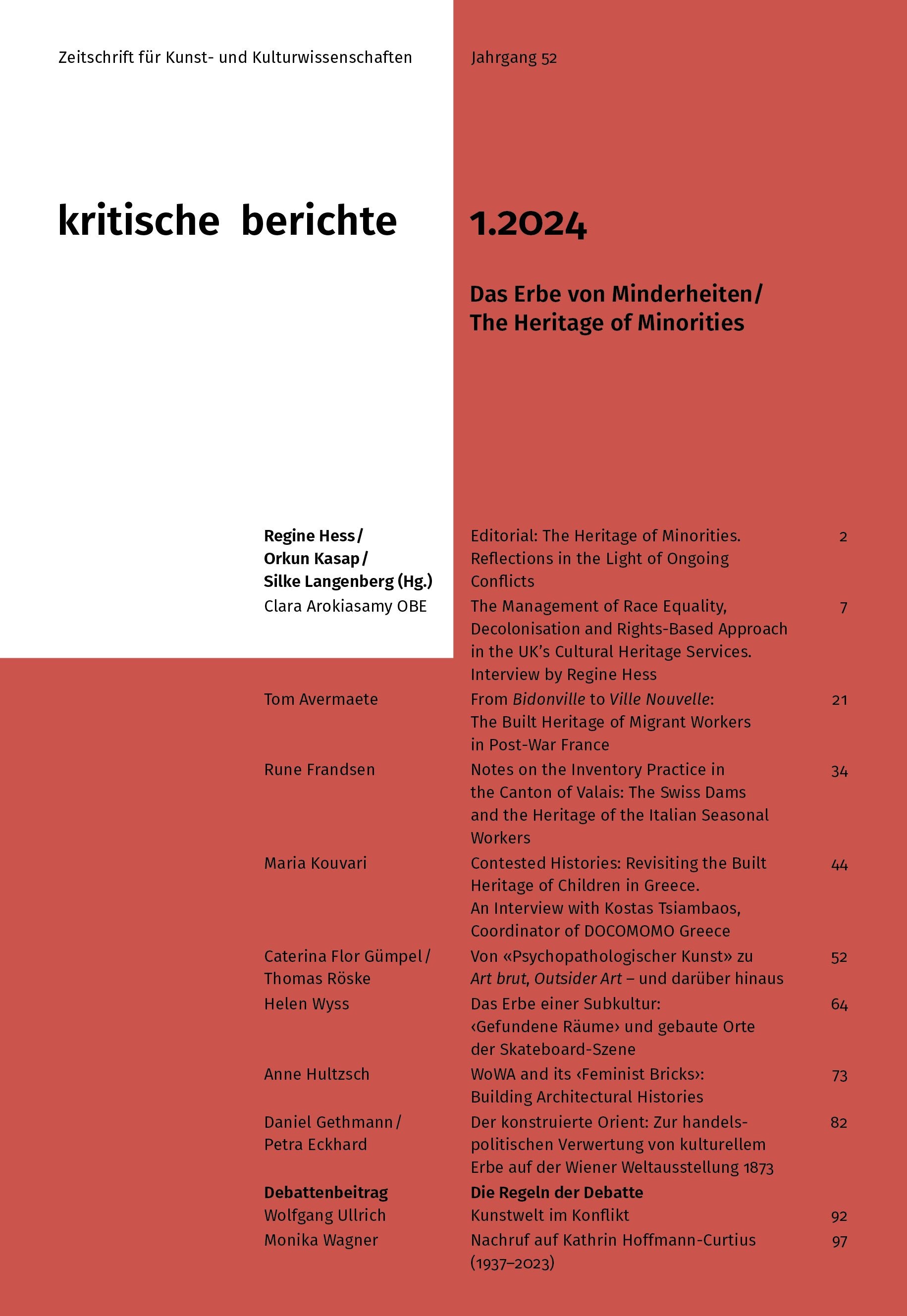 Kritische Berichte: Heft 1.2024