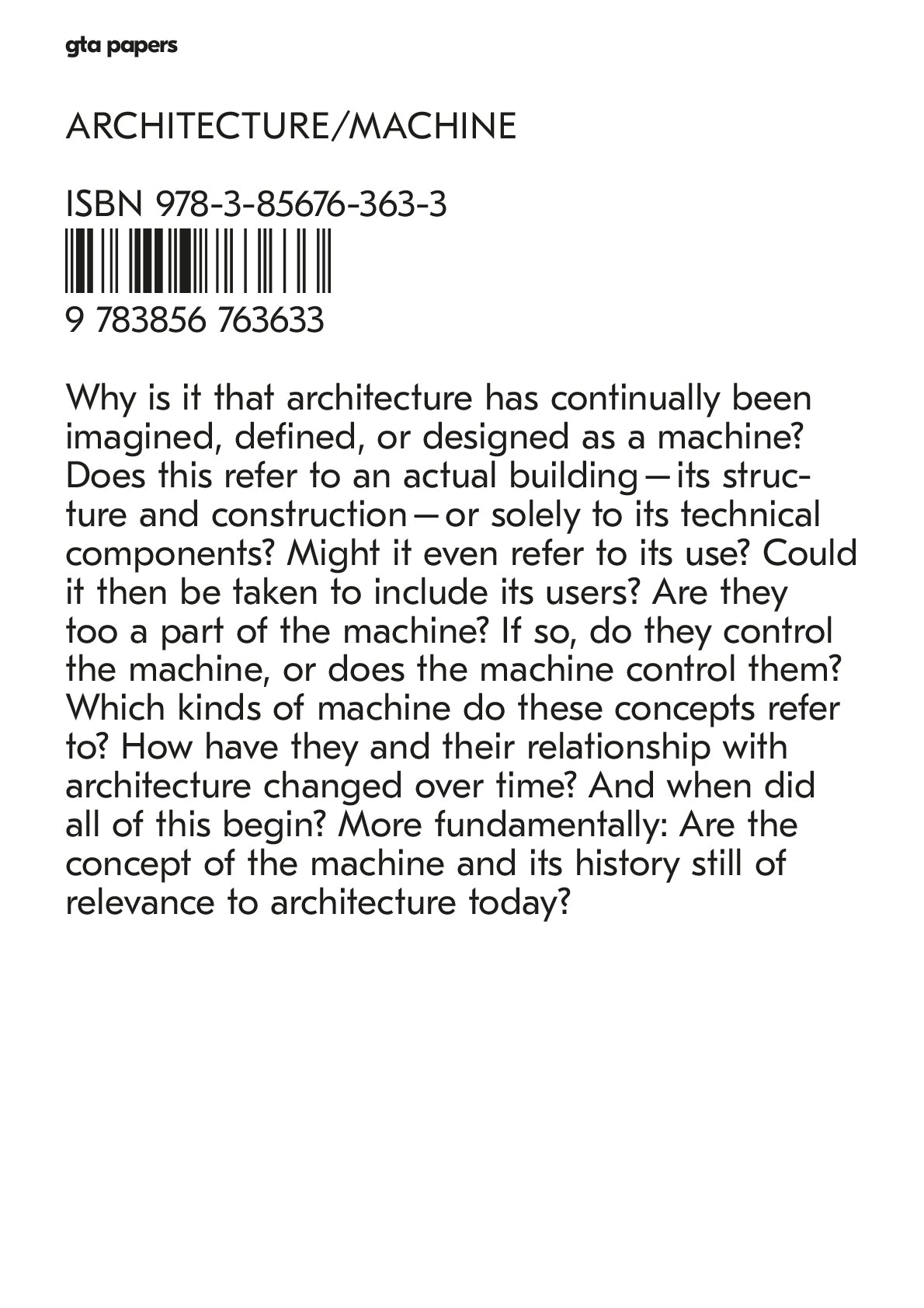 Architecture/Machine